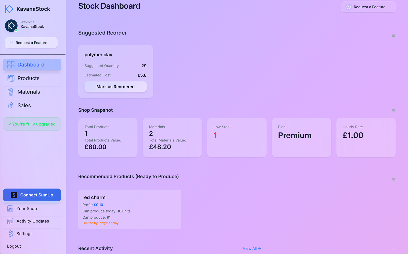 Low Stock Alert & Suggested Reorders (Active View)